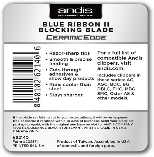 Andis Ceramic Edge Blue Ribbon II Blocking Blade