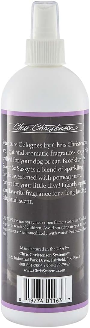 Chris Christensen Smart Scents Brooklynn's Sweet & Sassy Grooming Cologne, Groom Like a Professional, Long Lasting, Designer Fragrances, 16 oz