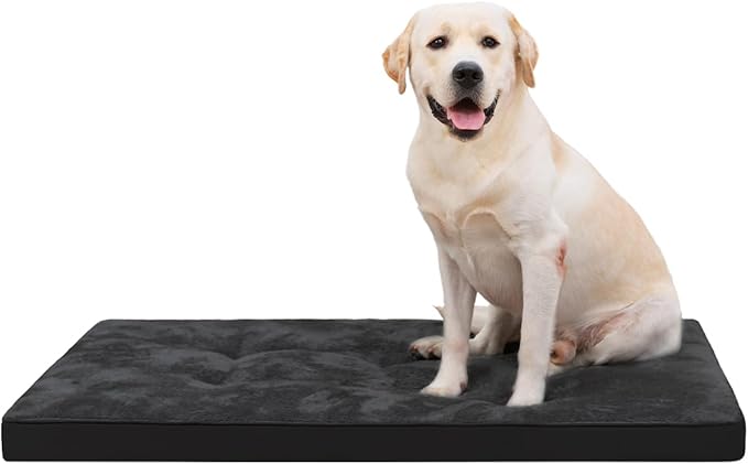 Dog Crate Bed for X Large Size Dogs,XL Washable Dog Kennel Pad Ultra Soft Pet Sleeping Mat for Cages,Anti-Slip Bottom,41x27 inch,Black