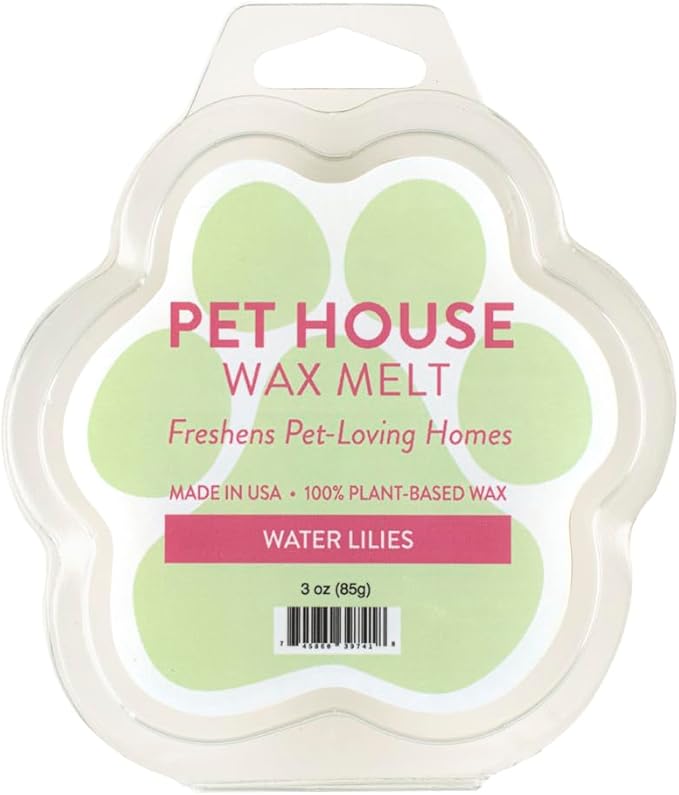 One Fur All Pet House Spring and Summer Wax Melts for Pet Odor, Natural, Plant Based Soy Wax Melts, Long Lasting Fragrance for Fresh Smelling Homes, Water Lilies