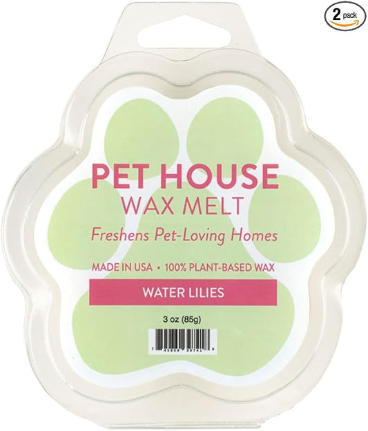 One Fur All Pet House Spring and Summer Wax Melts for Pet Odor, Natural, Plant Based Soy Wax Melts, Long Lasting Fragrance for Fresh Smelling Homes, Water Lilies