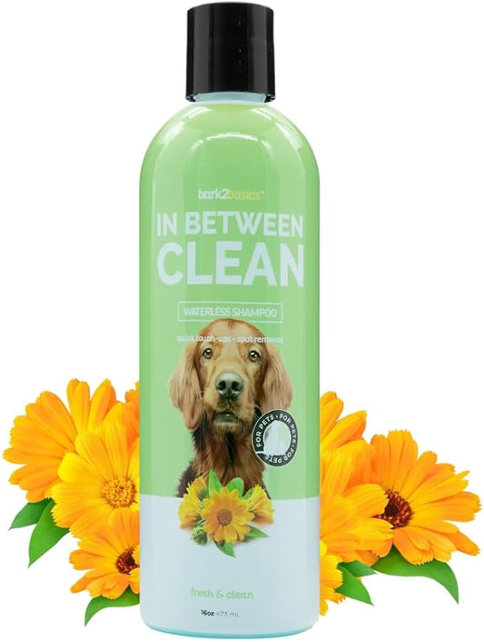 Bark2Basics in Between Clean Waterless Shampoo, 16 oz - No Water Needed, Dry, Natural Ingredients, Cleans and Freshens, Great for Spot Removal and Touch Ups, Professional Grade