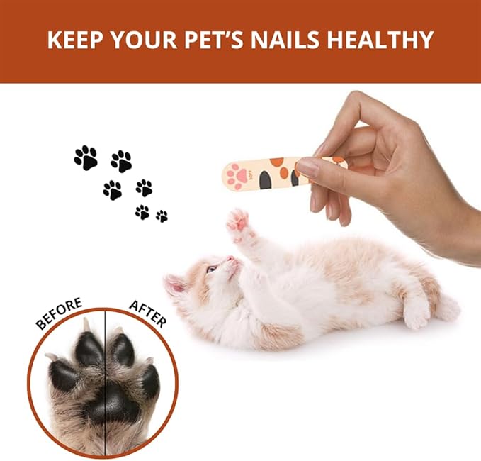 Generic Pet Nail Files Grinder Trim Doublesided Hard and Soft Nail File for Pets Dog Cat Parrot (A 5 Pieces), Cream