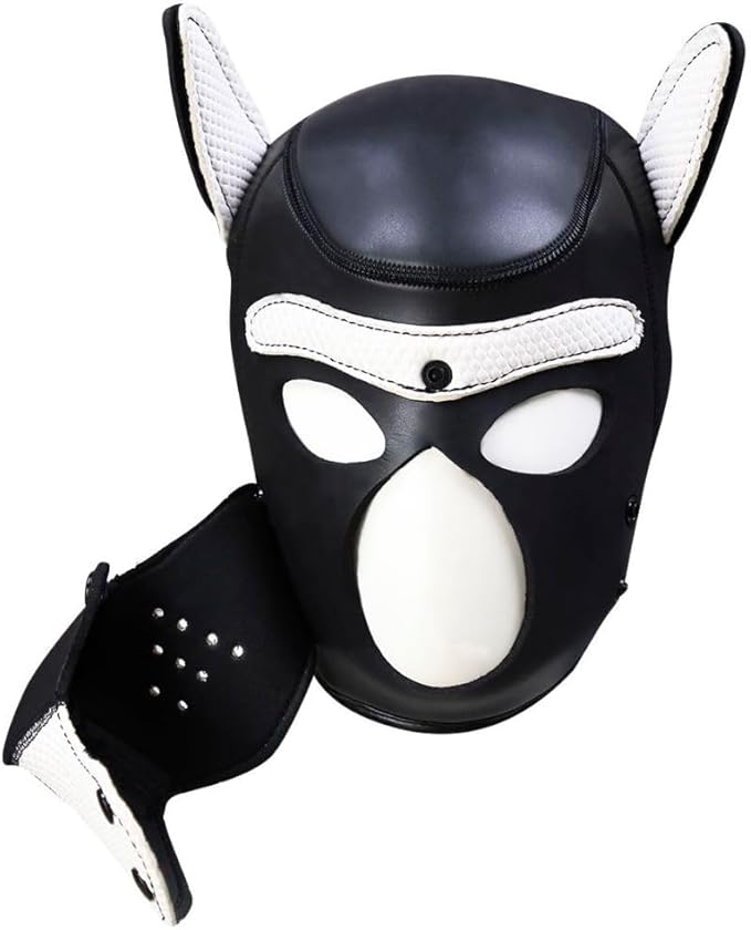 Neoprene Puppy Hood Camo Full Face Mask Cosplay Costume Dog Head Masks