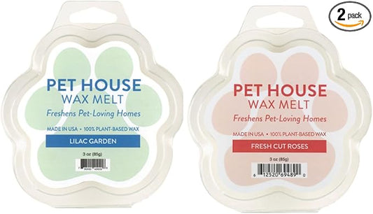 One Fur All Pet House Spring and Summer Wax Melts for Pet Odor, Natural, Plant Based Soy Wax Melts, Long Lasting Fragrance for Fresh Smelling Homes, Fresh Cut Roses and Lilac Garden