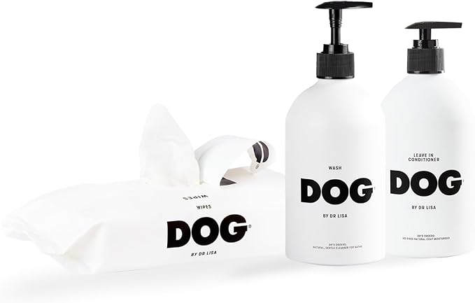 DOG by Dr. Lisa - Starter Set - Shampoo, Leave in Conditioner, & Wipes