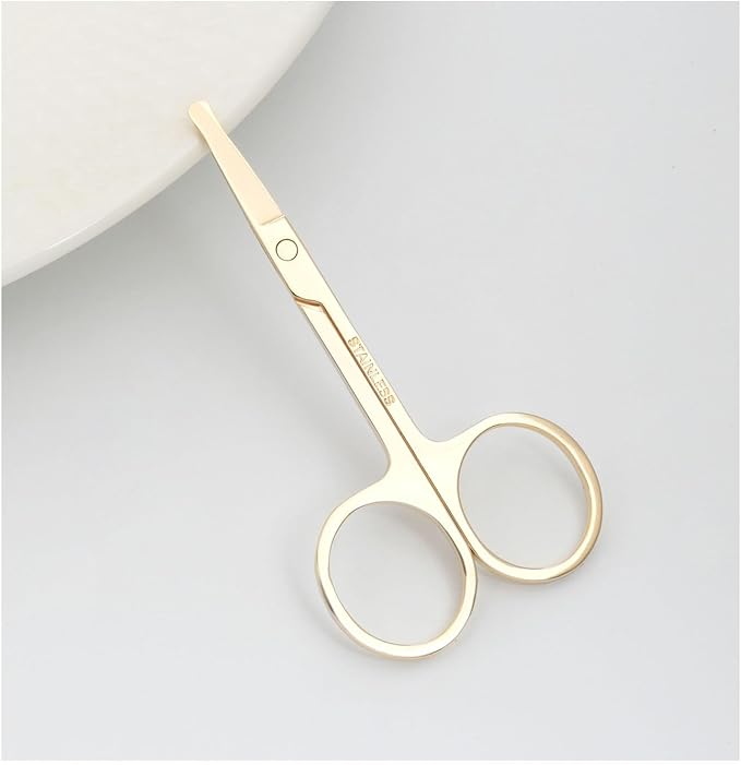 3.5 Inch Silent Pet Grooming Tiny Safety Scissors for Cats & Dogs - Quiet Alternative to Electric Clippers for Sensitive Pets (Golden)