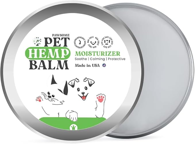 Pet Hemp Balm for Dogs & Cats – Soothes Dry, Cracked Paws & Noses – Natural Paw & Nose Moisturizer with Healing Ingredients – Organic Dog Paw Pad Protector for Extreme Weather – Lick Safe