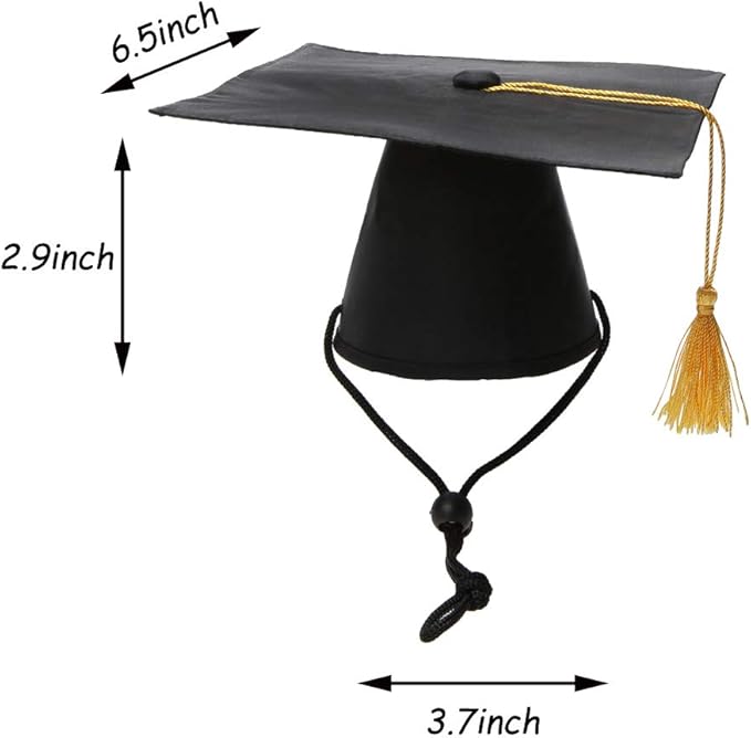 Lamphyface Pet Graduation Caps with Bow Tie Necktie Collar Dog Graduation Hats Accessory Costume for Dogs Cats