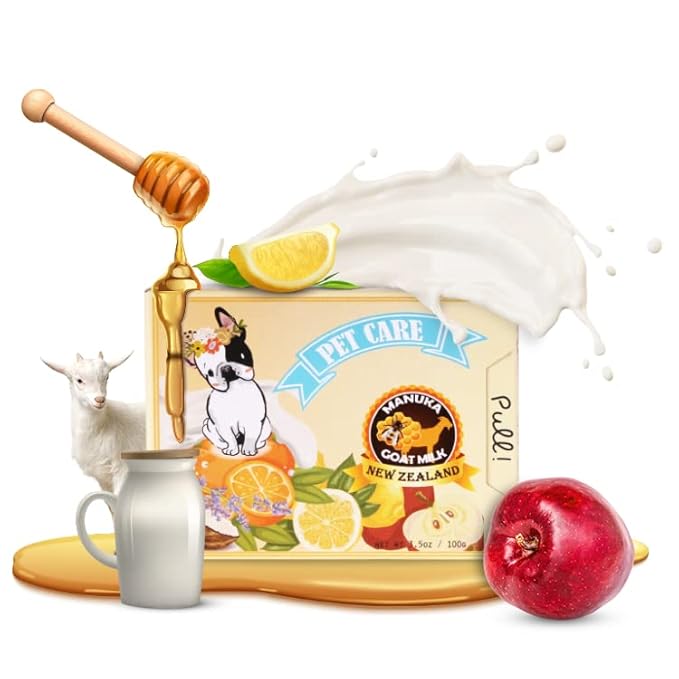 Memoir Pubble Soap – Natural Pet Shampoo Bar for Irritated, Itchy, Dry & Sensitive Skin | Manuka Honey & Goat Milk from New Zealand | Great for Puppy, Kitten and Small Animals | 4.5oz | Dogs & Cats