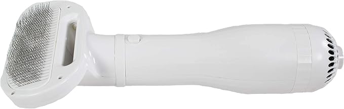 Penn-Plax Quick-Dry 2 in 1 Pet Grooming Tool – Doubles as a Dryer and Slicker Brush with 3 Air/Heat Settings – Safe for All Dogs and Cats