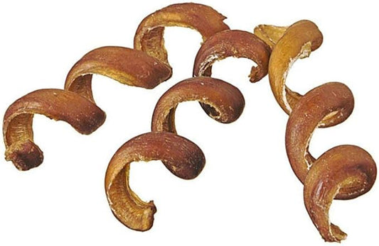 Pawstruck All-Natural 6" Bully Stick Springs for Dogs - Fun Challenging Rawhide Free 100% Beef Single Ingredient Chew Treat Bones - Fully Digestible Low Odor - 25 Pack - Packaging May Vary