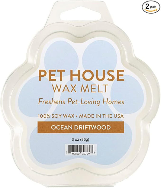 One Fur All Pet House Spring and Summer Wax Melts for Pet Odor, Natural, Plant Based Soy Wax Melts, Long Lasting Fragrance for Fresh Smelling Homes, Ocean Driftwood