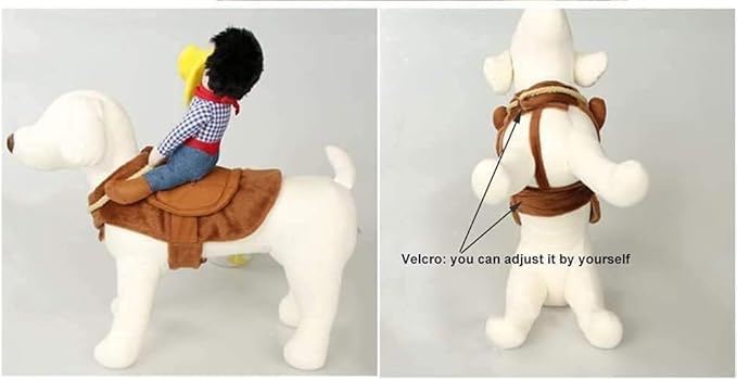 T2Y Cowboy Rider Dog Costume - Halloween Dog Costumes for Large and Extra Large Dogs, Dogs Clothes Knight Style with Doll and Hat for Halloween Day Pet Costume(XL)