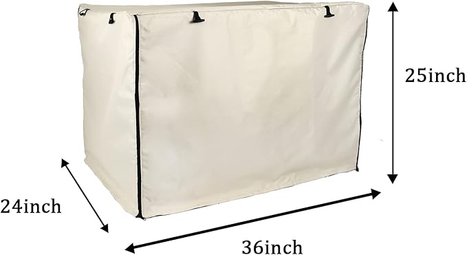 Dog Crate Cover 36 inch - Double Door, Dog Kennel Indoor, Waterproof Dog Kennel Cover with Air Vent Window, for Indoor/Outdoor Most Wire Dog Crate(Beige)
