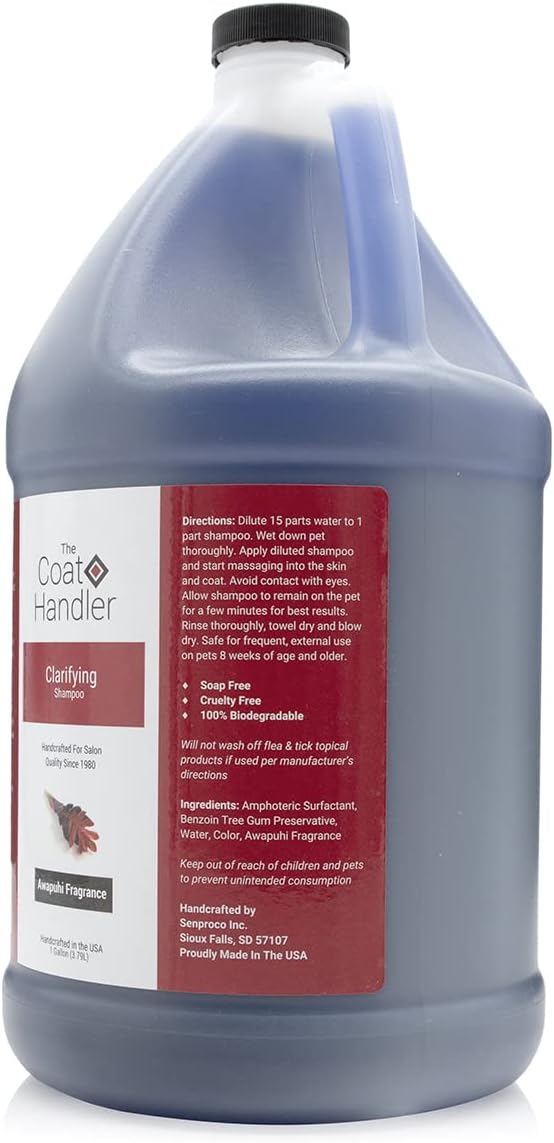 Clarifying Dog Shampoo, 1 Gallon | All Natural Ingredients, Removes Stains and Dirt, Brightens All Coat Colors, Professional Grade Grooming Shampoo, Soap and Cruelty Free