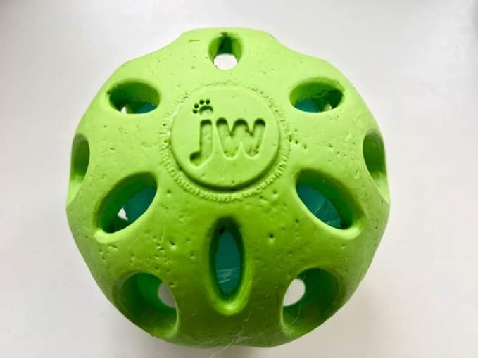 JW Pet Crackle Heads Crackle Ball Crunchy Noise Chew Fetch Toy for Dogs, Assorted Colors, Large 4' Diameter