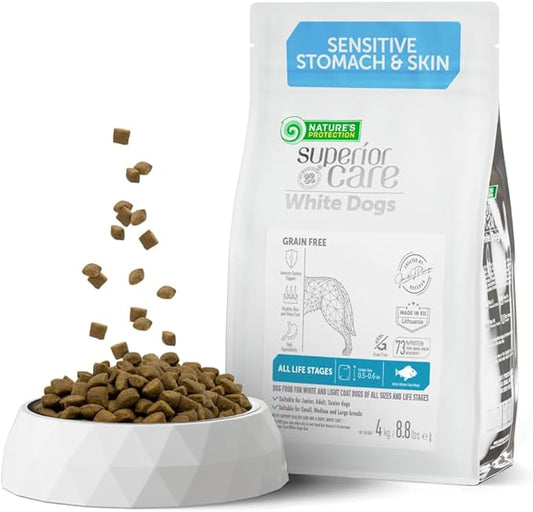 Nature's Protection Superior Care Grain Free Dry Dog Food - Healthy Dog Food All Life Stages Dogs - Balanced, Super Premium Dog Food - 1 Pack of 8.8lb Fish Flavor