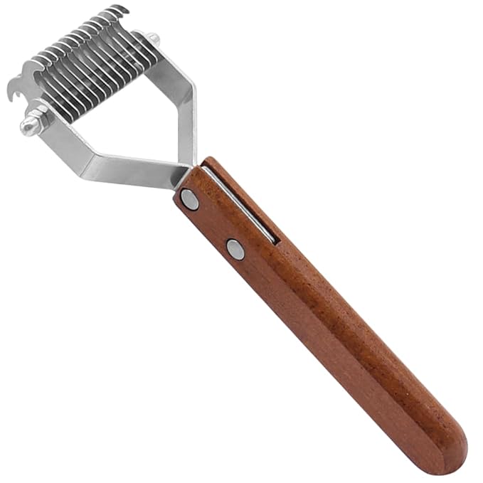 Cat Comb,Grooming Tool for Cats Dogs,Dog Brush for Shedding,Professional Pet Grooming Brush，Deshedding tool, Remove Loose Hair & Matted Fur, Dematting comb for Dogs and Cats