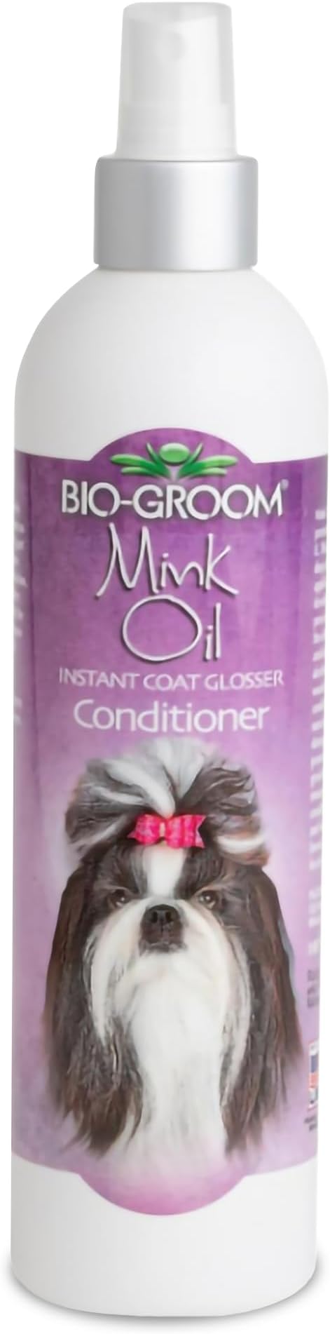 Bio-Groom Mink Oil Dog Conditioner Spray – Dog Sunscreen, Vitamin E, Non-Sticky, Dog Polish, Cat & Dog Grooming Supplies, Cruelty-Free, Made in USA, Dog Products – 12 fl oz 1-Pack