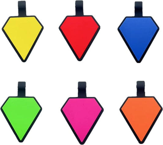 6 Pack Original Silent Diamond Shape Silicone Pet Tag,Modifiable ID Dog Tags,with Double Blank Sides to Engrave,6 Attractive Colors in One Set