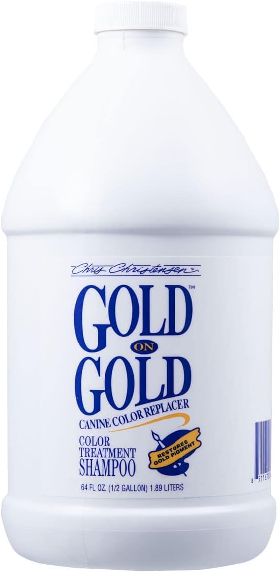Chris Christensen Gold on Gold Color Treatment Dog Shampoo, Groom Like a Professional, Restore Gold Pigment, Not a Dye, Made in The USA, 64 oz