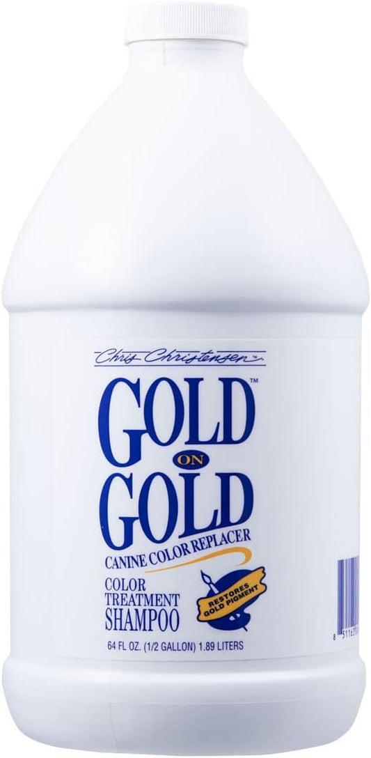 Chris Christensen Gold on Gold Color Treatment Dog Shampoo, Groom Like a Professional, Restore Gold Pigment, Not a Dye, Made in The USA, 64 oz