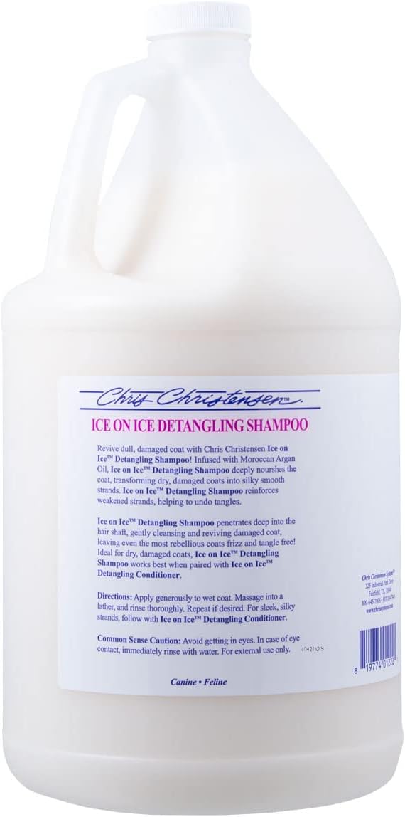 Chris Christensen Gallon Liquid and Gallon Pump Dispenser Bundle- Ice on Ice Strengthening Dog Shampoo, Suitable for all Coats + Gallon Pump Dispenser, Easily Dispenses, No Mess