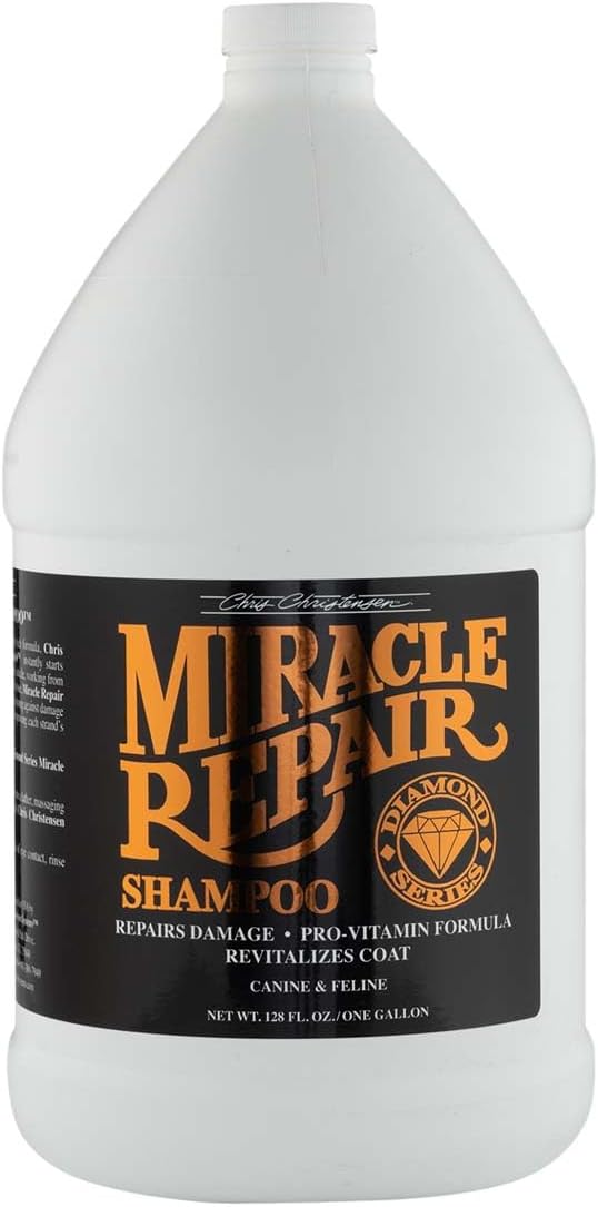 Chris Christensen Diamond Series Miracle Repair Dog Shampoo, Groom Like a Professional, Pro-Vitamin Formula, Provides Maximum Moisture, Use on Both Dogs and Cats, Made in USA, 128 oz