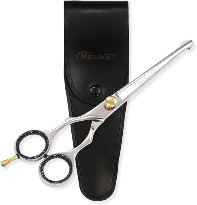 Left-Handed Pet Grooming Scissors Set Pro-Grade Curved Shears for Dogs Cats - Precision Crafted Sharp Blades Comfort Grip - Ideal for Cutting Curving Thinning (LH Round Tip Straight)
