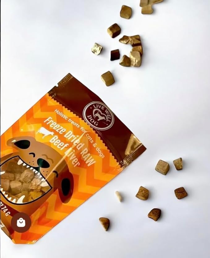 Freeze Dried Beef Liver Treats - Freeze Dried Dog Treats, Beef Liver 2.5 oz for Dogs & Cats - Grain Free & Gluten Free - Resealable Pouch, Single Ingredient, Training Treat in Beef Liver