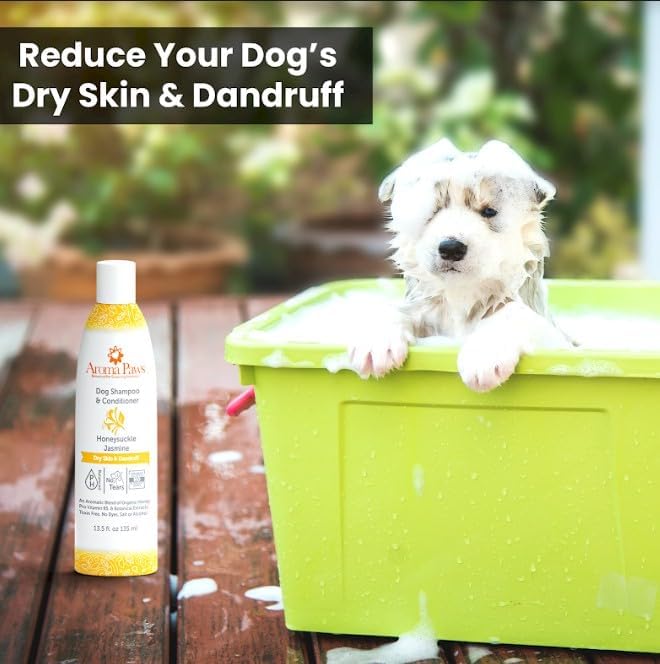 Dog Shampoo – Cleansing Wash, Conditioning, Moisturizing – Toxin Free, Healthy Ingredients – Aromatic Grooming Puppy Shampoo – Tearless Cleaner, Honeysuckle Jasmine
