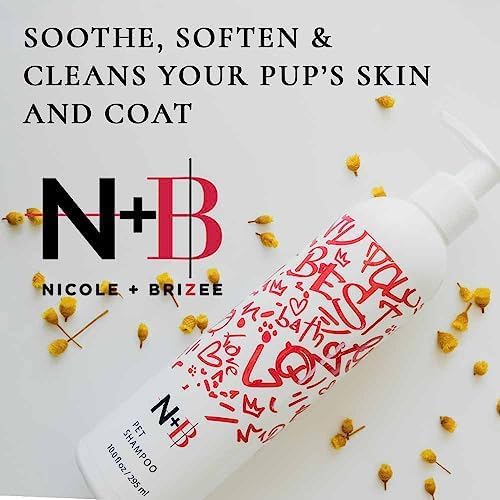 N+B Dog Shampoo | Shampoo for Dogs w/Coconut Oil, Organic Aloe Vera & Argan Oil | Grooms & Enhances Coat & Fur’s Natural Shine | Anti-Itch, Hypoallergenic, Eliminates Odor | 10oz