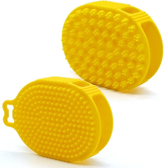 Dog Grooming Brush,Soft Silicone Pet Bath Brushes with Handle Grooming Brush Cat,Shampoo Soothing Comb for Wet Dry Long Short Haired Pets Massaging