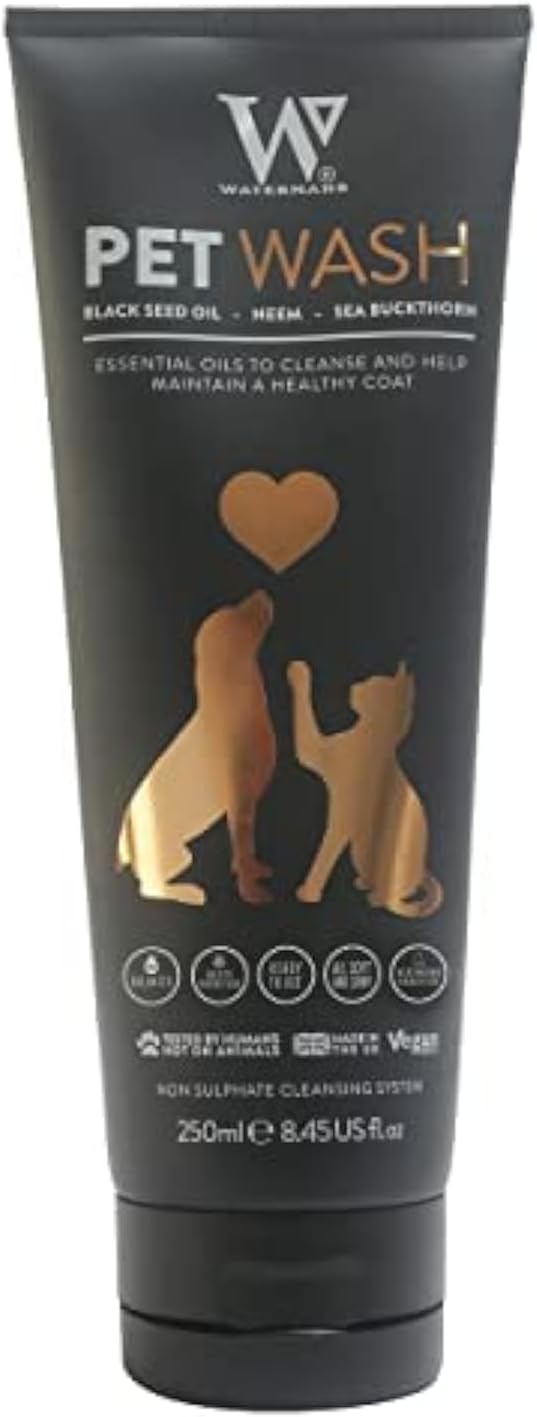 Watermans Cat & Dog Shampoo Wash - Antifungal, Natural & Antibacterial Head-to-Tail Wash - Bubble Grooming for Smelly, Itchy Skin, Dandruff & Pet Allergies - Paraben-Free & Deodorizing