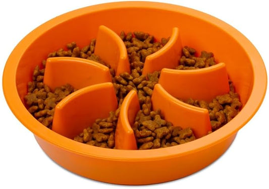 Leash Boss Slow Feeder Dog Bowls - Cup Maze Puzzle Food Bowl with Feeder Holes, Fits into Elevated Pet Feeders - Slow Eating for Large, Medium & Small Sized Breeds