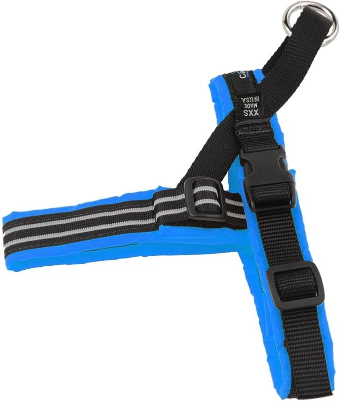 ComfortFlex Sport Harness - American Made No Pull XSmall Dog Harness - Lightweight, Padded, Reflective No Rub Harness for Walking, Running and Control - XSmall, Blue Jay