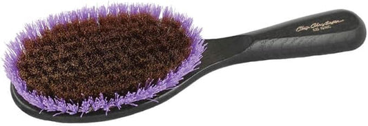 Chris Christensen Ionic Nylon Brass Dog Brush for Short Coat Breeds, Groom Like a Professional, Distributes Natural Oils Making for a Healthy Coat, Purple Dog Grooming Brush, Large