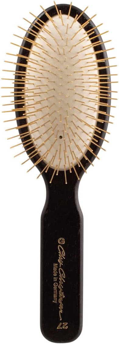 Chris Christensen 27mm Pin Dog Brush, Gold Series, Groom Like a Professional, Gold-Plated Stainless Steel Pins, Perfect for Fragile Coats, 30% More Pins, Ground and Polished Tips