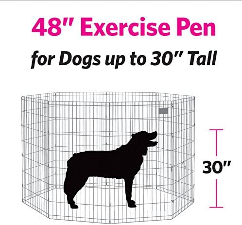 MidWest Homes for Pets Dog Exercise Pen & Playpen, 24" W x 48" H, No Door, Gold Zinc