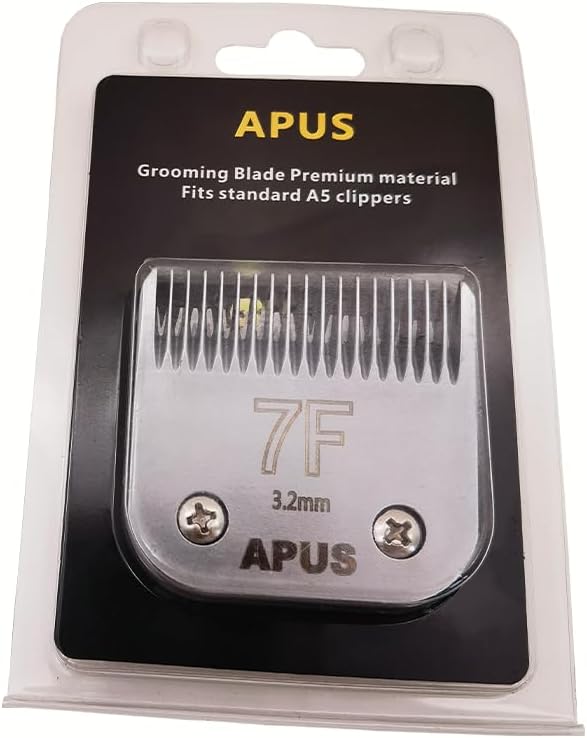 APUS Detachable A5 clipper 7F Blades Size 3.2mm (1/8") for Pet Grooming,Compatible with Andis,Oster,Wahl,Laube A5 Clippers.