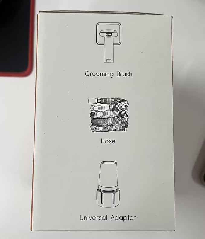 Afloia Innovative Pet Grooming Kit: Dog Brush Vacuum Attachment, Cat Brush with 1-1.5" Hoses Diameter Universal Adapter, Compatible with Most Round Vacuum Cleaners like Bissell, Eureka etc., Orange