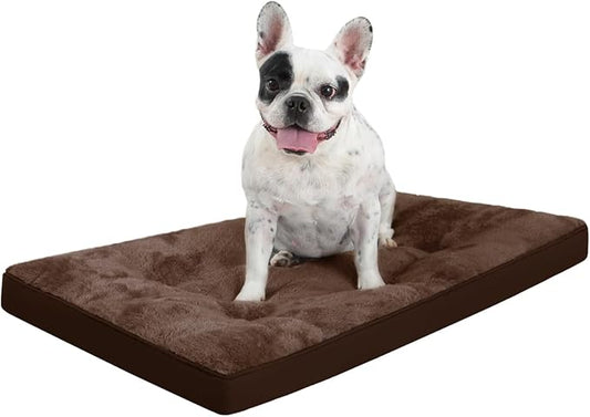 Dog Crate Bed for Medium Size Dogs,Washable Dog Kennel Pad Ultra Soft Pet Sleeping Mat for Cages,Anti-Slip Bottom,29x18 inch,Brown