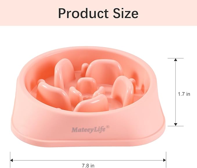 MateeyLife Slow Feeder Dog Bowls 2PCS, Anti-Choking Puzzle Dog Food Bowls, Anti-Slip Interactive Feeding Slow Down Eating, Bloat Stop Maze Dishes for Medium Large Breeds Pink&Purple