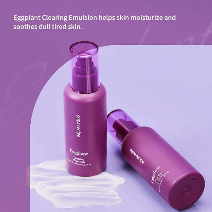 Papa Recipe Eggplant Clearing Emulsion, Moisturizing Face Moisturizer for Dry Skin, Korean Skincare, 150ml 5.07fl oz