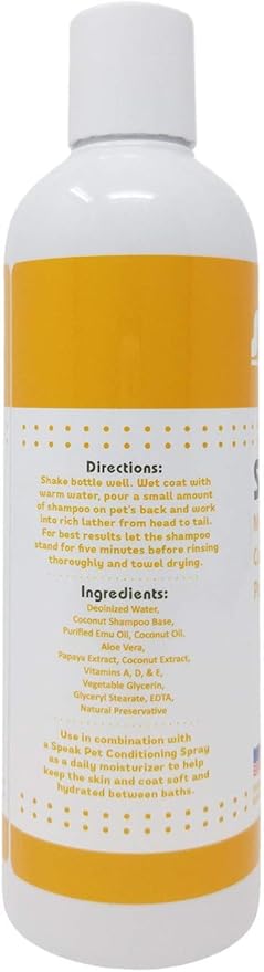 Natural Moisturizing Coconut Papaya Dog Shampoo with Pump, 17oz