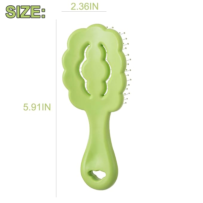 Cloud Shape Small Dog Grooming Brush - Soft Bristle Brush for Gentle Detangling & Massage - Ideal for Maltese, Shih Tzus, Yorkies, and Puppies - Portable & Durable Design, Green