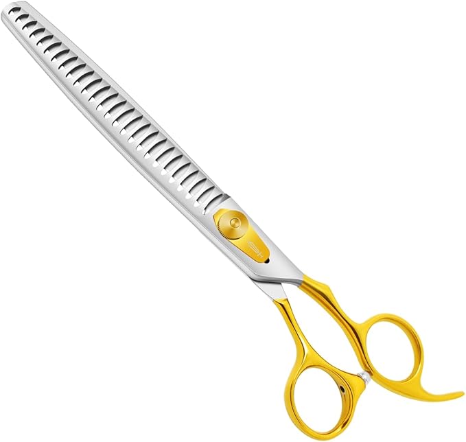 HASHIMOTO Chunkers Dog Grooming Scissors, Dog Shears for Thick Coats, 26 Teeth, 8.0 inch for Large Dog Grooming, 70% Thinning Rate for Thick Fur Trimming, Light Weight, Balanced.