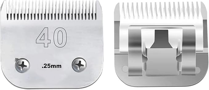 Clipper Blade Dog Grooming Compatible with Andis Clippers Carbon Infused Steel Detachable Ceramic Sharp Edge Also Compatible with Wahl/Oster Dog Clippers (40:(1/100")(0.25mm))