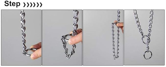SGODA Chain Dog Training Choke Collar with Swivel, Stainless Steel, 22in, 3.5mm